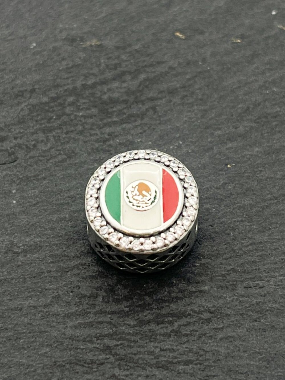 Pandora Mexico Flag Bead Charm Sterling Silver Jewelry